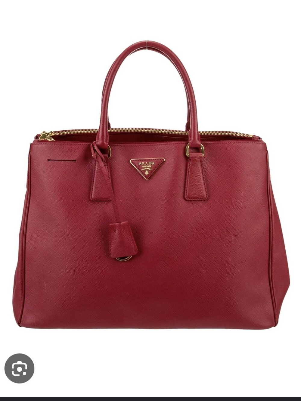Prada Saffiano Lux Red Leather GALLARIA Tote With COA